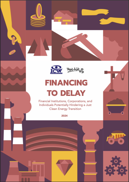 Front design of the report "Financing to Delay"